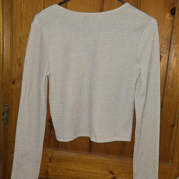 Cream V-Neck Sweater Top - Picture 3 of 6